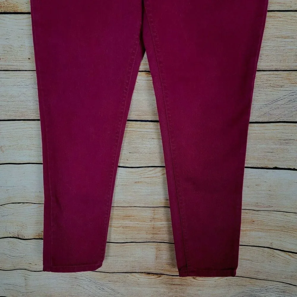 Vintage Lee Riders Jeans Girls Size 16 Slim Easy Fit‎ Rose Red Tapered Leg Mom